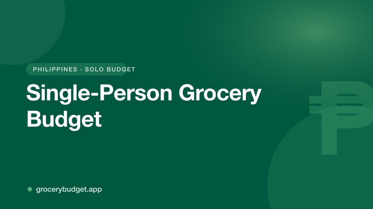 Single-Person Grocery Budget in the Philippines (2026): What's Realistic on ₱3,000–₱8,000/Month