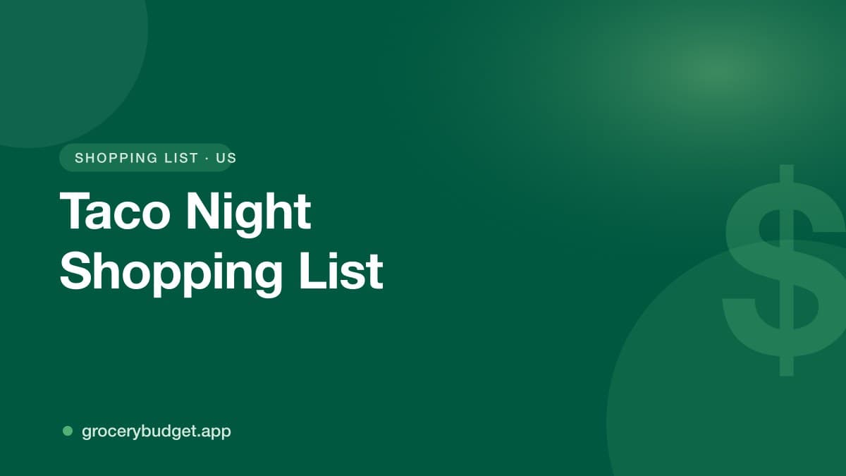 Taco Night Shopping List (Ingredients & Budget)
